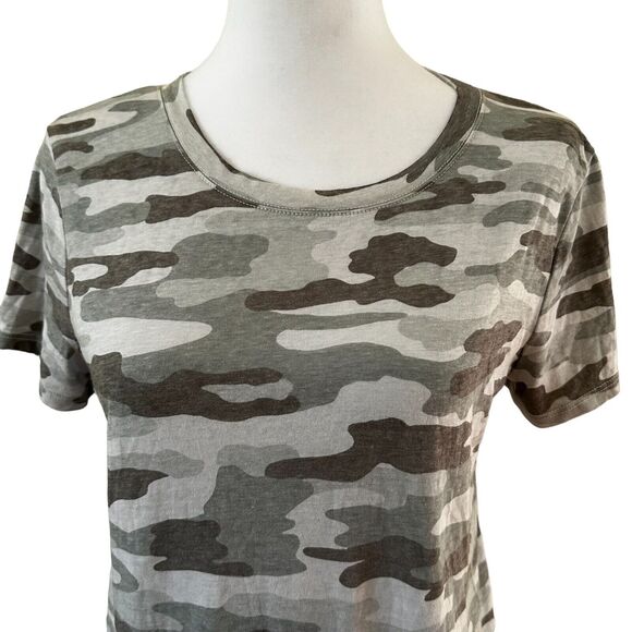 Lucky Brand Women Short Sleeves Green Camo Tee Shirt Size S - Picture 5 of 8